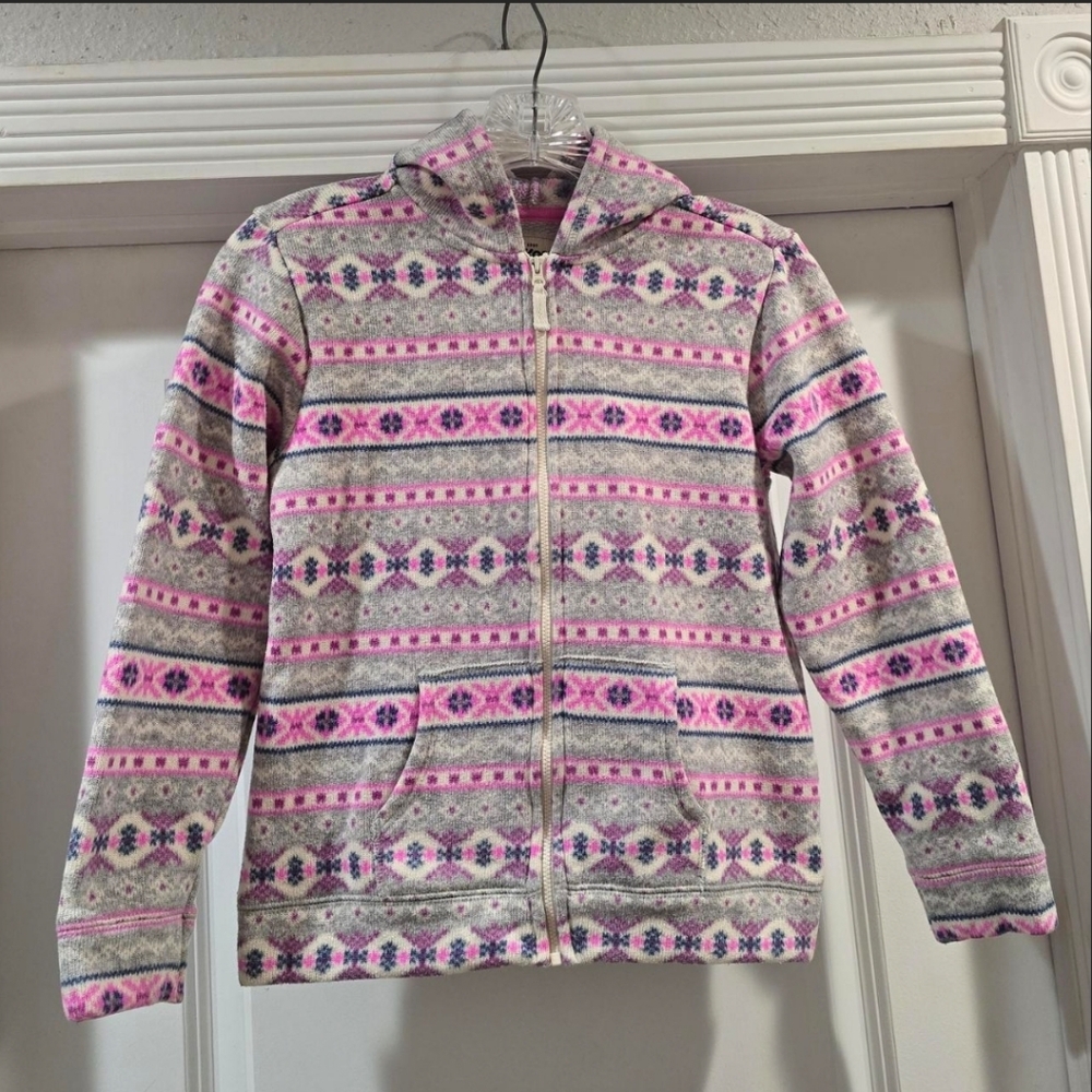 OshKosh B’gosh Girls Fleece Zip Hoodie Jacket Size 12
